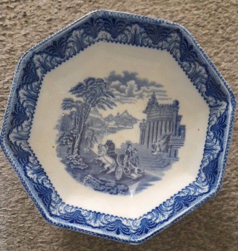 Antique cauldon octagnol blue - antique,