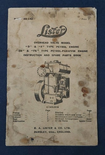 Lister overhead valve model - valve, d
