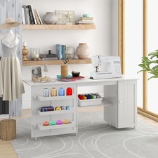 Rolling Drop Leaf Craft Table