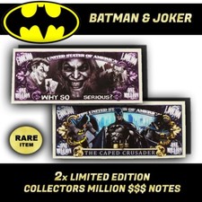 DC Batman & Joker Collectors $1M Notes - Limited Edition Rare Prop