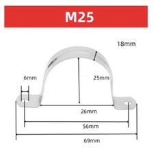 10-50x Stainless Steel Pipe Supporter U Shape Clamp Clip Tube Pipe Strap Kit