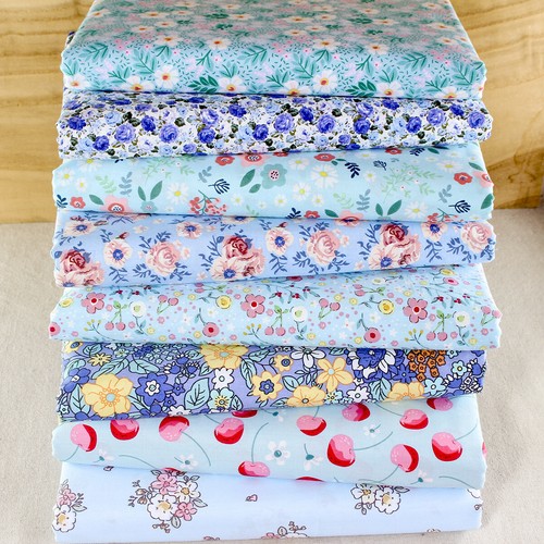 8pc sewing craft blue floral - sewing,