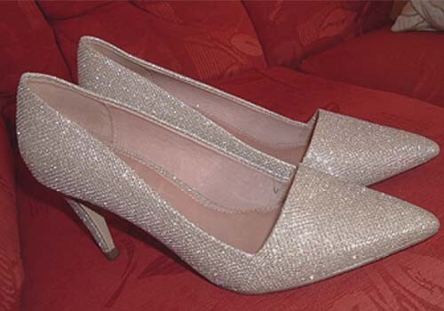 Ladies silver sparkle evening - ladies,