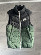 Nike Men's Puffer Down Gilet Vest Body Warmer - Medium - Black/Green