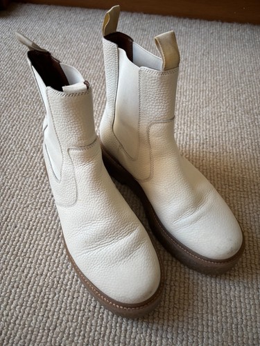 Cream leather boots