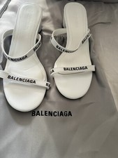 Brand White Leather Block Sandals Ladies BNIB Size 38 UK 5