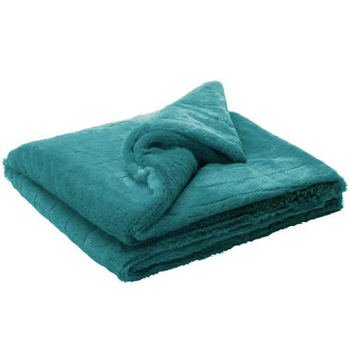 Ribbed faux fur effect throw - fur,