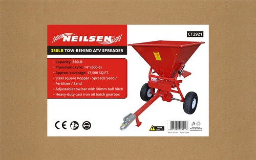 Lawn spreader 350lb atv - spreader,