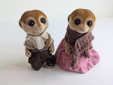 Sylvanian Families Vintage Meerkat Grandparents with original clothing