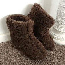 Merino's Brown Sheep Wool Boots Slippers Sheepskin Suede Sole Womens Ladies Mens