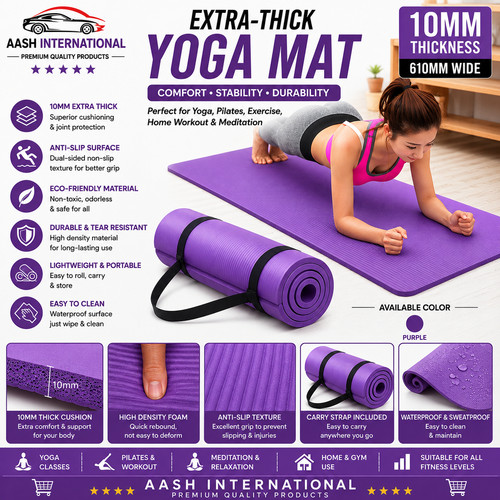 Yoga mat 10mm thick exercise - mat,