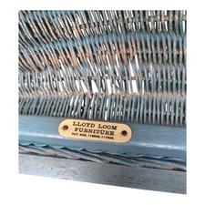 Vintage Lloyd Loom Woven Laundry Basket / Linen Hamper – Original Blue Finish