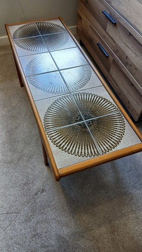 Mid century tiled coffee table - tiled,