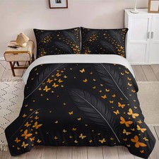 Black White Feather Golden