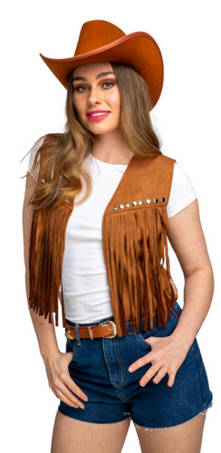 Ladies faux suede waistcoat - ladies,