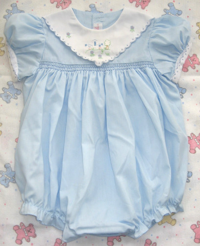Blue smocked baby girl - baby,
