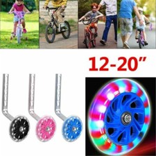 2X Universal Kids Bicycle LED Training Wheels Stabilisers 12-20 Inch Bike Cycle