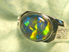 Mens Opal Ring Sterling
