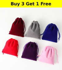 12 pcs UK Soft Velvet Pouch Drawstring Gift Bags Wedding Jewellery Party Bags
