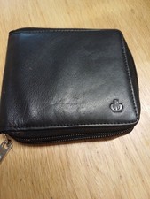 Jeff Banks London Mens Leather Coin.card Folding Wallet ZIP Around.  Vgc