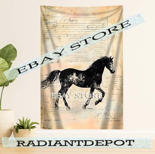 Running horse vintage tapestry - horse,