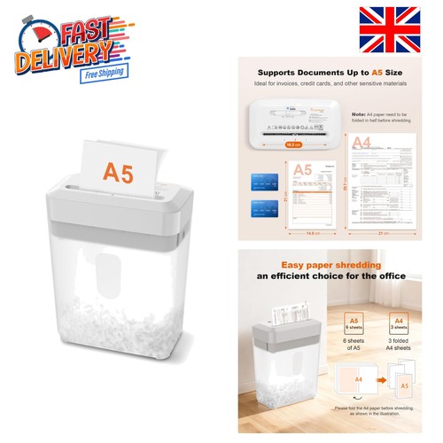 Cross cut sheet shredder - cross-cut, 6-sheet
