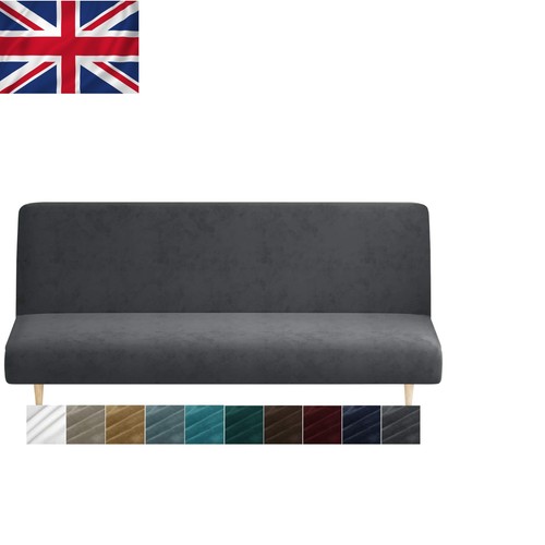 Gray velvet futon - gray, high