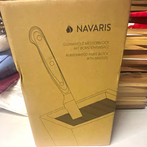 Navaris rubberwood knife - knife, block