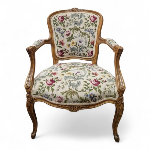 French walnut armchair carved - armchair,