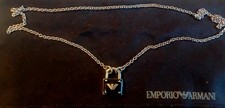 Original Emporio Armani Lock Necklace Stainless Steel Silver Chain