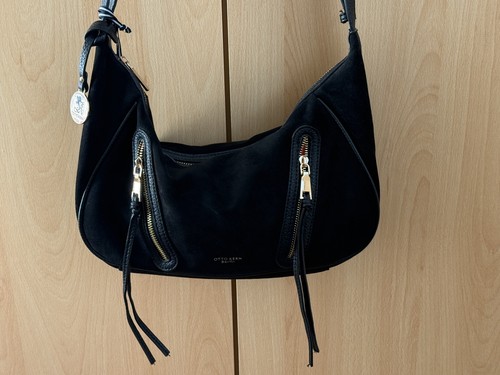 Black suede shoulder bag - , by