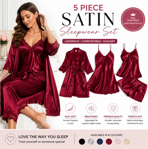 Piece satin pyjama - 5, set