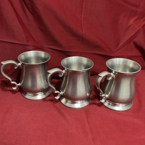 Crown rose pewter tankards - rose,