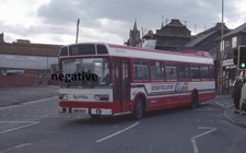 35MM BUS NEGATIVE RED & WHITE LEYLAND NATIONAL 423 NWO457R PONTYPRIDD NEG NO 466