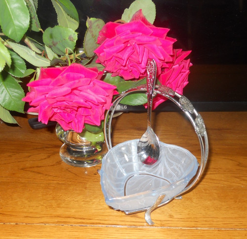Glass jam dish with - glass,