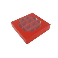 Red Empty Pick & Mix Sweet Boxes with clear window display ideal for gifting 🎁