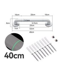 30-60cm Bathroom Grip Shower Tub Grab Bar Safe Handle Handrail Rail Disabled UK