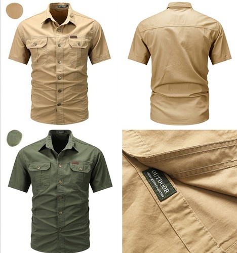 Mens lapel short sleeve - sleeve, summer