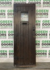 1930s ANTIQUE FRONT DOOR WOODEN WOOD SOLID OAK EXTERNAL EXTERIOR RECLAIMED