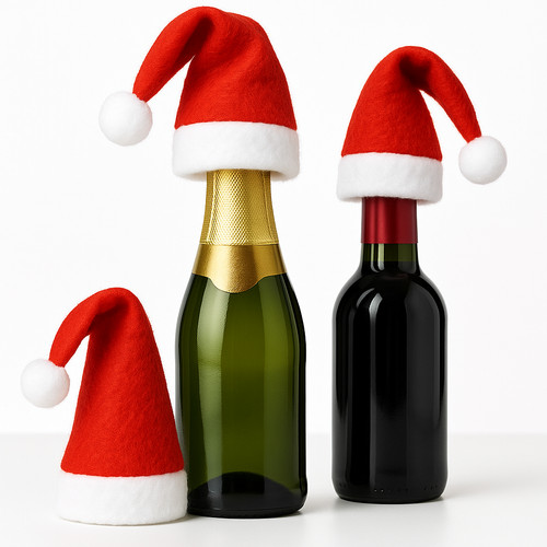 Mini santa hats bottle - hats,