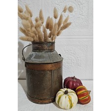 Antique Copper Metal Milk Can Primitive Cottage Dairy Pail Farmhouse Country 