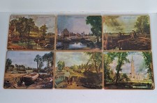 Vintage Set of 6 Place / Table Mats with Constable Art