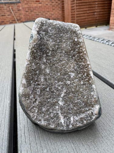 Natural quartz geode slice - slice,