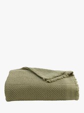 Christy Madeira Textured Soft Cotton Throw - Forest - W140 x D180cm A