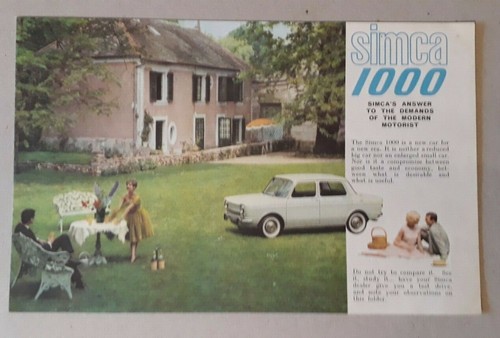 Simca 1000 brochure - simca, c.1966