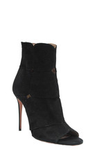 Aquazzura Womens Zippered Open Toe Cut Stiletto Bootie Heels Black Size EUR 40.5