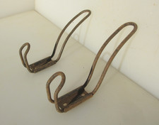 Antique Iron Coat Hooks Hat Hangers Old Vintage School Factory
