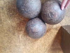 3x Antique Bowling Balls Victoria Bowls Skittles, Lignum Vitae? Very Heavy GC