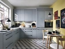 Grey high gloss - , kitchen