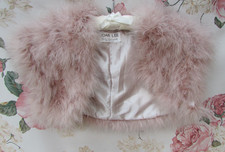 Dusky Pink FEATHER Bridal Bolero Jacket 8/10 Joan Lee £87 Worn Once Briefly